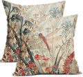 Kawani Summer Dragonfly Pillow Covers 24X24 Inch Red Floral Flower Botanical Nature Decorative Pillow Cases Set of 2 Vintage Farmhouse Throw Pillows for Cushion Sofa Couch Outdoor