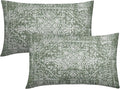 Sage Green Boho Lumbar Pillow Covers 12x20 Inch Bohemian Carpet Pattern Ethnic Pillow Cases for Couch Farmhouse Vintage Geographic Rug Rectangle Pillow Cases for Bed Patio Covers Outdoor Indoor Set 2