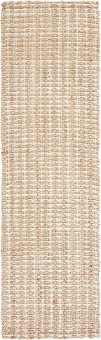SAFAVIEH Natural Fiber Collection Runner Rug - 2'3" x 8', Natural, Handmade Boho Farmhouse Woven Jute, Ideal for High Traffic Areas in Living Room, Bedroom (NF187A)