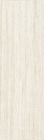 nuLOOM 2x14 Rigo Jute Hand Woven Area Rug, Off White, Solid Farmhouse Design, Natural Fiber, For Bedroom, Living Room, Dining Room, Hallway, Office, Kitchen, Entryway