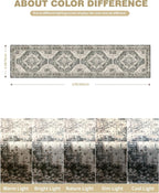 Washable Runner Rug 2.6x12 Runners for Hallways, Ultra-Thin Carpet Runners for Entryway Anti Slip Backing Runner Rugs for Kitchen Laundry Room Indoor Hallway (Black/Beige)