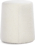 Spatial Order Organic Shape Ottoman (No Lid, Seat Only) | HomePop Home Décor | Round Pouf Foot Rest – Cream Boucle
