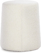 Spatial Order Organic Shape Ottoman (No Lid, Seat Only) | HomePop Home Décor | Round Pouf Foot Rest – Cream Boucle