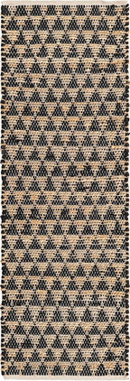 Unique Loom Chindi Jute Collection Area Rug (2' 2" x 6' 1" Runner, Black/ Natural)