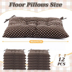 Geetery 12 Pcs Floor Pillows for Classroom Bulk Square Seating Cushions for Floor Chair School Kindergarten Reading Corner, 15.7'' Large Thick Meditation Cushions Yoga Nursery Daycare (Polka Dots)
