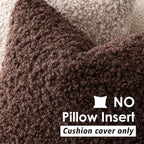Foindtower 2 Pieces 18x18 Inch Red Brown, Faux Fur Throw Pillow Cover Accent Sherpa Furry Pillow Covers Fuzzy Soft Pillowcases Cozy Sheepskin Decorative Fleece Cushion Case for Bed Couch Living Room