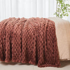 NEWCOSPLAY Super Soft King Blanket Coffee Premium Silky Flannel Fleece 3D Clouds Stylish Jacquard Lightweight Bed Blanket All Season Use 350GSM (Coffee, King(90"x110"))
