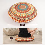 32 inches Meditation Floor Cushion for Adults, 2 Pack Round Large Thick Floor Pillow, Memory Foam Filling, Orange