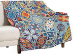 Boho Floral Throw Blanket Colorful Bohemian Mandala Blanket for Sofa Bed Couch Chair Or Dorm 70"x80"