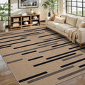 Tangsoo Modern Easy Jute Rug 5x7 Large Washable Area Rugs for Dining Room Table,Non-Slip Thin Stripe Indoor Outdoor Rug,Farmhouse Natural Throw Mat for Living Room Office Backyard Patio Bedroom