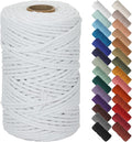 NOANTA White Macrame Cord 5mm x 109yards, Colored Macrame Rope Cotton Rope Macrame Yarn, Colorful Cotton Craft Cord for Wall Hanging, Plant Hangers, Crafts, Knitting