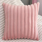 2 Pack 26x26 Pillow Cover Velvet Pillow Covers, Faux Fur Square Throw Pillow Covers for Living Room Decorations Throw Pillow Case, Throw Pillow Cover Cushion Cover for Home Sofa Bedroom Car, Pink