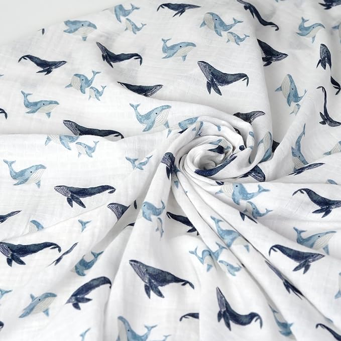 Gerber Baby Unisex 2-Pack Muslin Blanket, Coastal Calm, One Size