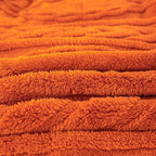 YUSOKI Sherpa Large Throw Blanket Single Layer,Light Weight(1.7lb),370GMS-3D Stylish Design for Gift Home Decor (Burnt Orange,50"x65")