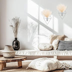 2 Pieces Wall Decor Hanging Planters with Artificial Plants Metal Hanging Vase Indoor Plants Holder Modern Boho Wall Art for Bathroom Bedroom Living Room Decor(Silver,Pampas Grass)