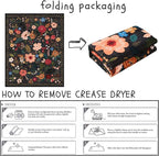 Rugcomf Living Room Rug 5x7 Rug Machine Washable Boho Area Rug Non Slip Floral Vintage Low Pile Large Rugs for Living Room, Bedroom, Farmhouse, Dining Room, Kids Playroom(Black)