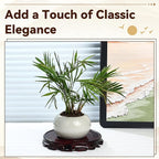 Yoiemivy 2 Pack Wooden Plant Stand for Table Wood Riser for Decor Small Vase Stand Chinese Planter Stands for Display Statue Oriental Style Indoor Plant Pot Pedestal Stand (4.5 Inch)