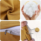 WOWMAX Wedge Pillow Headboard Dorm Headboard Twin XL Headboard Pillow Twin Bed Wedge Pillow Bolster Pillow for Bed with Removable Cover, Yellow