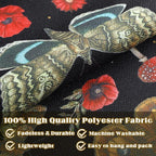 Tegeme Vintage Tapestry 52 x 13 Inch, Long Vertical Wall Hanging Reference Illustrative Botanical Insect Tassel Tapestry for Bedroom Living Room Home Decoration (Poppy Moth)