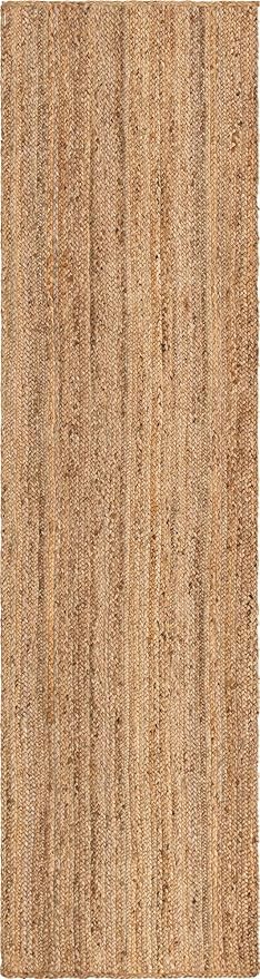 Unique Loom Braided Jute Collection Area Rug - Dhaka (2' 7" x 10' Runner, Natural)
