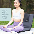 malu Portable Extra Large Padded Floor Chair w/Back Support – Japanese Meditation Cushion, Comfortable Folding Backrest, Removable Easy Wash Cover - Forest Green