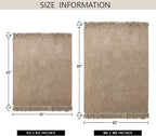 Chenille Throw Blanket for Couch 60"X 80" Twin, Soft Cozy Throws with Fringe Tassel for Bed Sofa Chair Cover, Lightweight Knitted Decorative Boho Blankets for Living Room, Taupe