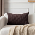 Kevin Textile 16x24 Inch Pillow Cover 1 Pack Boho Decorative Soft Striped Corduroy Lumbar Farmhouse Accent Rectangle Cushion Case for Living Room Couch Sofa Bed, Coffee