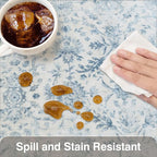 FMFUNCTEX 5x7 Washable Area Rug Blue Neutral Vintage Non Slip Low Pile Traditional Indoor Carpet for Living Room Bedroom Soft Retro Floral Mat Throw Rug for Dining Office Kitchen Dorm Entryway