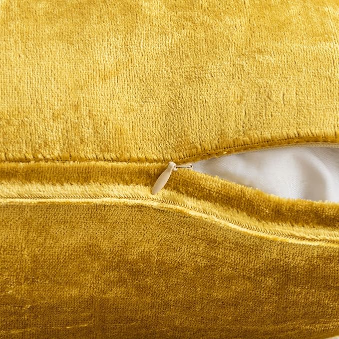MIULEE Pack of 2 Decorative Velvet Throw Pillow Covers Soft Pillowcase Solid Square Cushion Case for Sofa Bedroom Car 24x24 Inch 60x60 Cm Golden