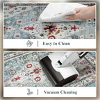 Collive Boho Kitchen Rugs and Mats 2PCS Cushioned Anti-Fatigue Floor Mat, Waterproof Kitchen Rug Set of 2 Non-Skid Comfort Standing Mat for Kitchen,Home,Office,Sink,Laundry,17.3"x29"+17.3"x59"