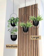 Shineloha 2 Pack Metal Hanging Planters for Indoor Outdoor, with 5.5 Pot, Modern Hanging Planter | Black Plant Hanger, Ceiling Plant Hangers. NO Plant incld.