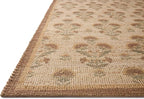 Loloi Chris Loves Julia Rue Collection RUE-01 Wheat/Sage 2'-3" x 3'-9" Accent Rug Jute Neutral Floral Living Room Bedroom Rug