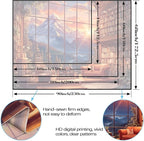Accnicc Forest Mountain Library Tapestry Fantasy Bookshelf Tapestries Wall Hanging Watercolor Nature Fairy Sunset Library Backdrop Large Tapestry for Bedroom Living Room Dorm Classroom 80 x 60 inch