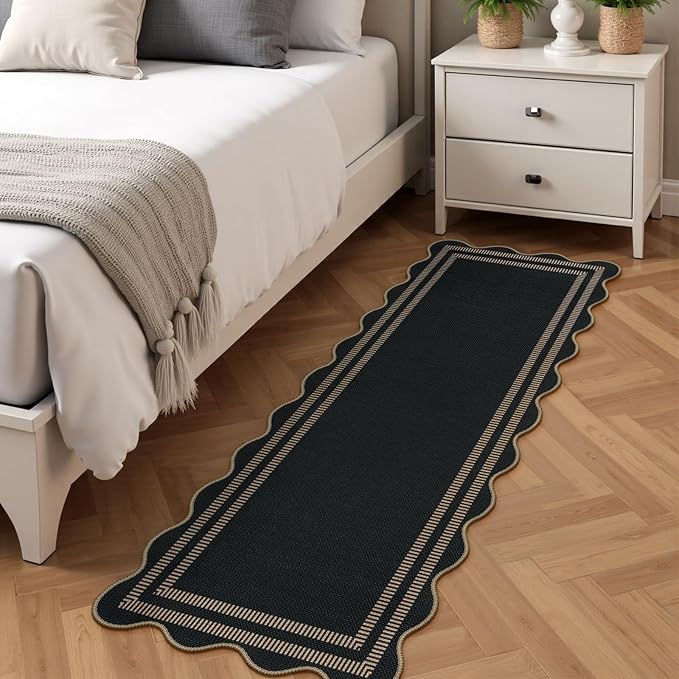 Modern Hallway Runner Rug, 2x6 Washable Easy Jute Rugs for Entryway Kitchen Farmhouse Indoor Outdoor Carpet, Non Slip Runner for Bedroom Porch Laundry