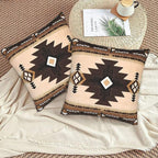 Western Aztec Throw Pillow Covers 16x16 Set of 2, Southwest Native American Brown Pillow Covers Outdoor Decorative Pillow Case for Couch Bed Sofa Cushion Home Decor