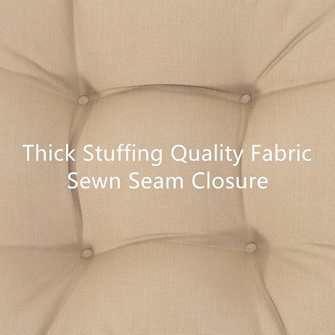 QILLOWAY Outdoor Seat/Back Chair Cushion Tufted Pillow, Spring/Summer Seasonal Replacement Cushions - Pack of 4 (Beige/Sand/Camel