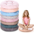 Fumete 8 Pcs 16 Inch Round Floor Cushions for Kids and Toddlers, Flexible Seating Classroom Furniture Floor Pillow for Home, Daycare, Preschool, Yoga and Meditation (Neutral)