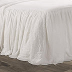 Lush Decor Ruffle Skirt Bedspread Set - 3-Piece Luxurious Farmhouse Bedding - Elegant Ruffle Detail - Timeless Style - Soft Lightweight Sheets - Full, White