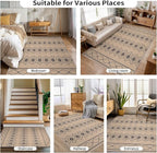 Tangsoo Modern Boho Easy Jute Rug 4x6,Non-Slip Ultra Thin Washable Rug for Patio Farmhouse Non Shedding Indoor Door Mat for Porch Patio Bedroom Living Room