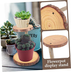 Boho Decor Plant Pot Holder Solid Wood Flower Stand Balcony Display Rack Decorative Cake Shelf
