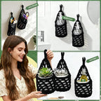 Macrame Wall Plant Hanger, Hanging Planter Basket Holder, Wall Planters for Indoor Plants, for Up to 4 Inch Pot (Black, 4-Inch)
