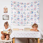 WARDOS Coquette Pink Bow Tapestry, Coquette Room Decor, Preppy Pink and Blue Floral Tapestry, Cute Preppy Room Decor Teen Girls, Girly Bedroom Decor, Coquette Stuff, 50x60 Inch