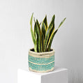Sturdy Jute Planter Basket Modern Woven Basket Flower Pot Floor Indoor Planters, 4” x 4” Storage Organizer Basket Home Decor, Boho Storage Earth-Friendly Planter (MIpot_10, 4x4 Inches)