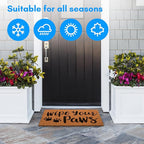 PLUS Haven Coco Coir Door Mat with Heavy Duty Backing, Wipe Your Paws Doormat, 17.5" x 30" Size, Easy to Clean Entry Mat, Beautiful Color and Sizing for Outdoor and Indoor uses, Home Décor