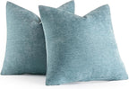 MIULEE Pack of 2 Blue Gray Decorative Pillow Covers 20x20 Inch Soft Chenille Couch Spring Throw Pillows Farmhouse Cushion Covers for Home Decor Sofa Bedroom Living Room