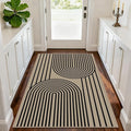 Outdoor Rug Easy Jute Rug 3x5 Entryway Porch Area Rug Indoor Foyer Outdoor Patio Door Mat Washable Non-Slip Low Pile Black Rainbow Throw Carpet for Living Room Kitchen Bedroom Balcony Floor Mats