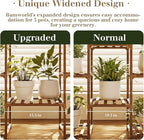Bamworld Tall Plant Stand Indoor Outdoor Corner Plant Shelf Hanging Plant Holder Wood Flower Stand Plant Decor for Living Room Garden Balcony Patio