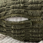MIULEE Pack of 2 Spring Corduroy Decorative Throw Pillow Covers 20x20 Inch Soft Boho Striped Pillow Covers Modern Farmhouse Home Decor for Summer Sofa Living Room Couch Bed Olive Green