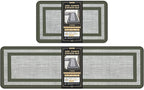 Mattitude Kitchen Mats Set of 2 Cushioned Rugs Anti-Fatigue Mats for Kitchen Floor,Waterproof Non-Slip Mats and Rugs Set for Office,Floor,Laundry 17.3"×29"+17.3"×59",Green