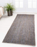 Unique Loom Braided Jute Collection Area Rug - Dhaka (2' 7" x 6' 1" Runner, Gray)